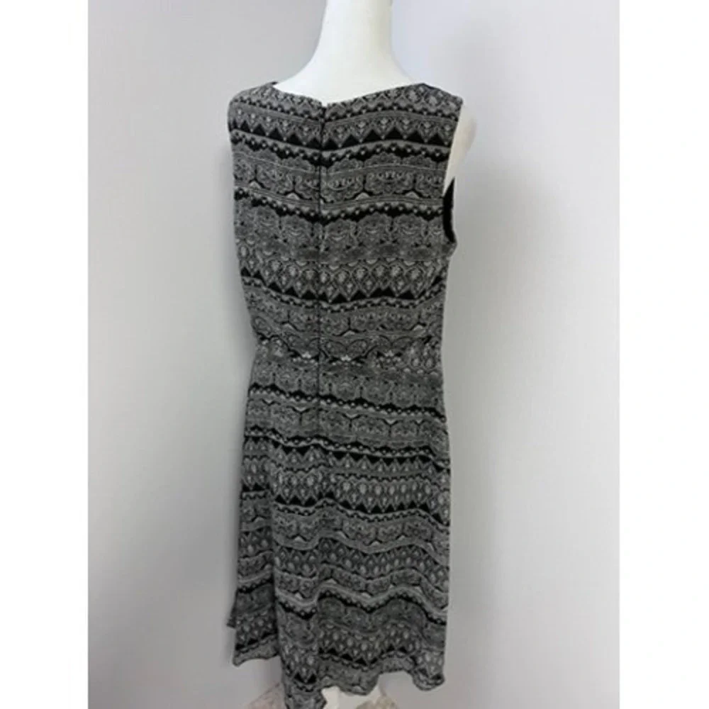 Ryan Michelle‎ Black White Paisley Print Sleeveless Dress Size 14 Career